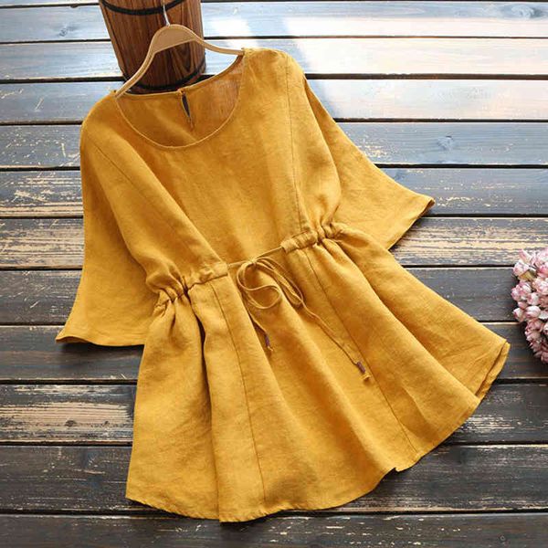 

women's t-shirt summer style women short sleeve loose tee shirt femme drawstring design o-neck casual cotton t-shirt plus siz, White