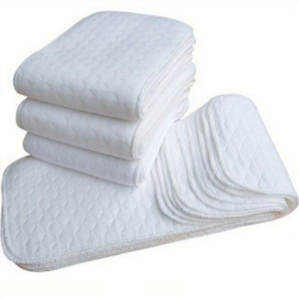 

10pcs reusable baby diapers cloth diaper inserts 1 piece 3 layer insert 100% cotton washable babies care eco-friendly diaper 1826 z2