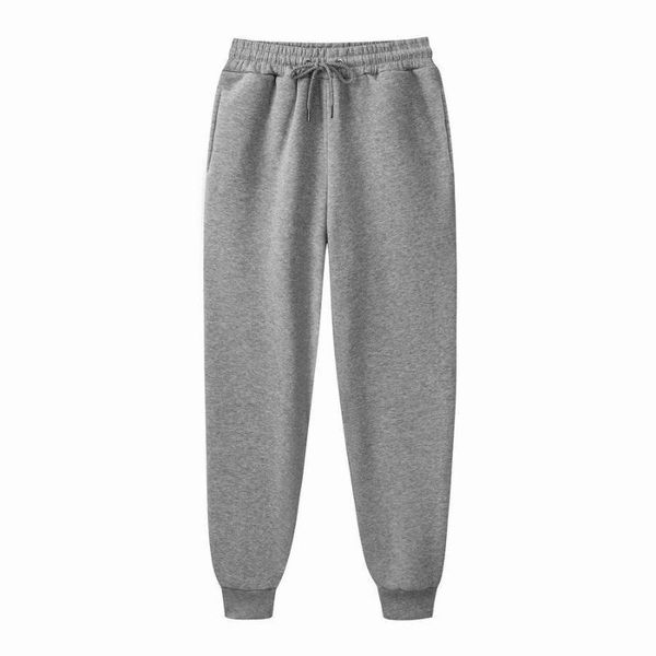 

casual men's and women's running blank sports pants pure color brushed european american, Black