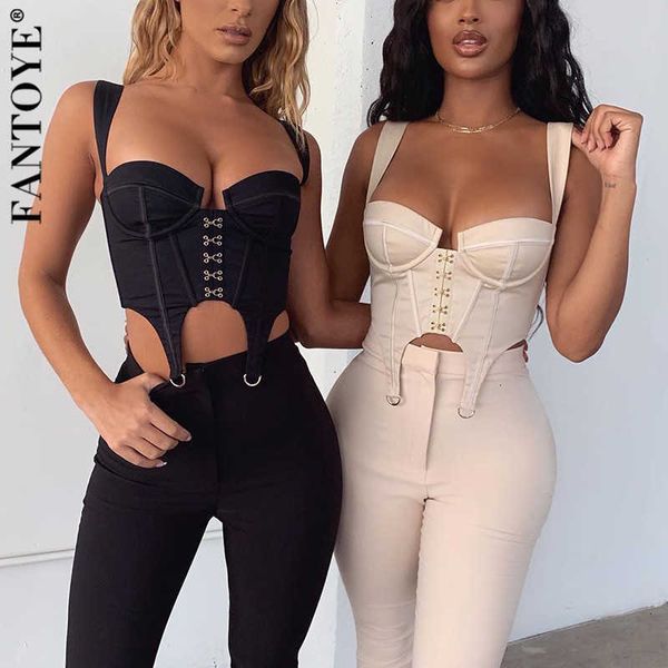 

women's tanks & camis button zipper ole crop for women summer sleeveless slim female backless clubwear s41k 2zx3, White