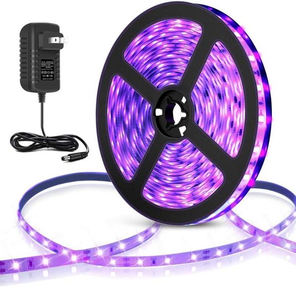 

strips 5m 10m uv black led strip ultraviolet purple diode tape light 12v smd2835 120led/m ribbon for night party wedding halloween