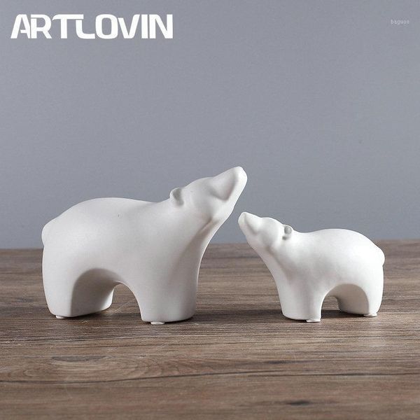 Decorativo objetos figurines fosquímicos sumário urso polar animal creative pássaro animal preto figurine figurine amigável decoração de cerâmica ornamento