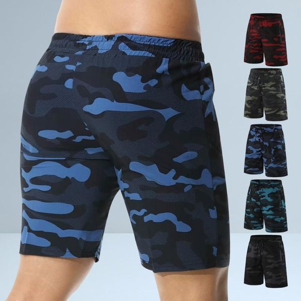 

running shorts summer fitness short camouflage jogger men zipper pocket sports workout quick drying gym athletic, Black;blue