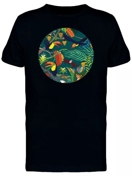 

Wild Life In The Jungle Round Tee Men's -Image by Shutterstock, White;black