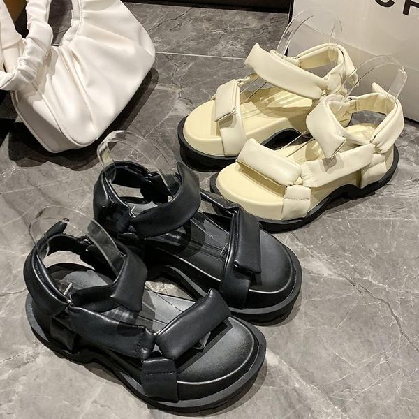 

fashion novel women platform sandals convenient outdoor solid color movement beach non-slip woman shoes dress, Black
