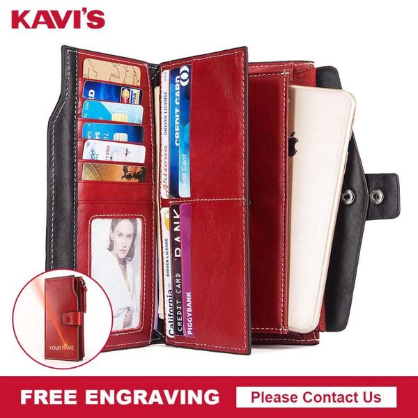 

wallets engraving 100% genuine leather women wallet and female clutch coin purse portomonee phone bag card holder handy quality, Red;black