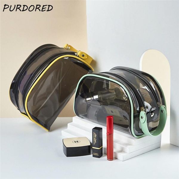 

cosmetic bags & cases purdored 1 pc large clear makeup bag waterproof women travel female organizer zipper washing toiletry