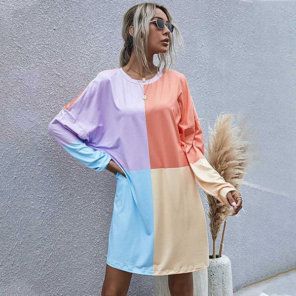 

casual dresses autumn fashion shreds dress colour 2021 the high waist neck ladies dressed oversize, Black;gray