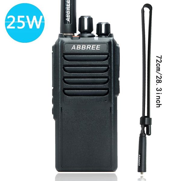 

walkie talkie abbree ar-25w uhf 400-480mhz output power 25w 10w 5w 10km range radio 4000mah battery + tactical antenna