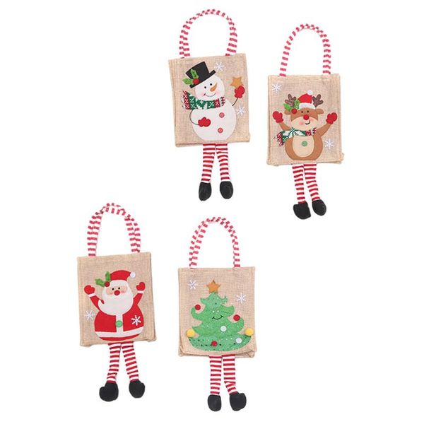 

gift wrap 4pcs christmas theme candy storage bags cartoon packing hand-held
