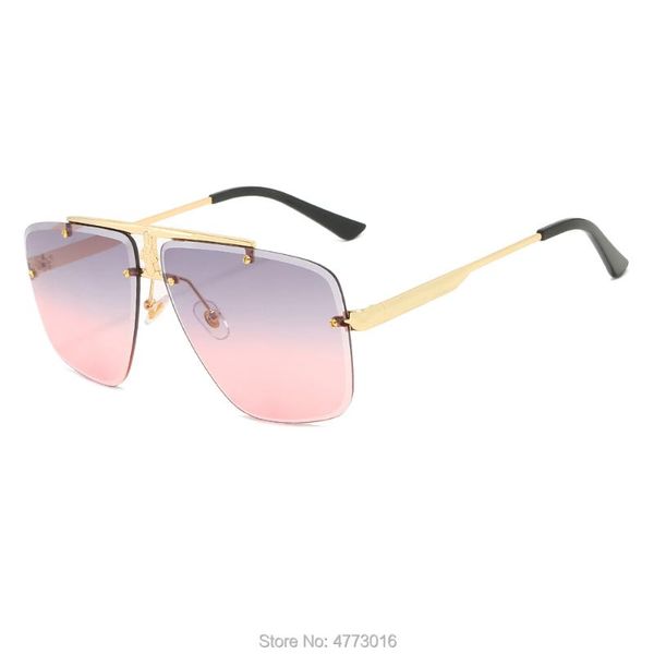 

sunglasses rimless rimmed rivet square fashion european, White;black