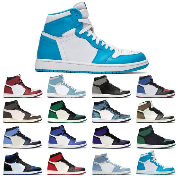 

1s man's basketball shoes turbo green hyper royal unc obsidian tie dye court purple bred toe cactus jack chicago shadow university blue