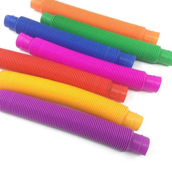 

dhl ship 50pcs/lot pop tube sensory fidget poptube twist tubes toy stress anxiety relief stretch telescopic bellows extension finger straw s