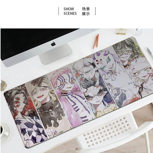 

mouse pads & wrist rests anime demon slayer kimetsu no yaiba gaming large pad computer mousepad xxl lock edge mause keyboard desk mat