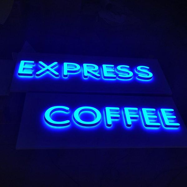 

custom small acrylic led illuminated shop name sign board modules