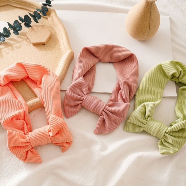 

women knotted wide hairbands sweet big bow headband candy color makeup headwrap elastic hair bands girls hair accessories, Silver