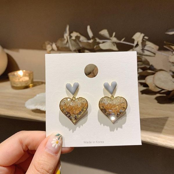 

fahion women's earrings sweet fine delicate heart for women bijoux korean girl party jewelry gifts wholesale dangle & chandelier, Silver