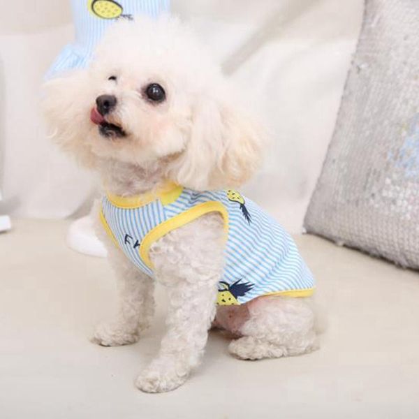 

dog apparel 2021 pet spring summer printed vest for cats and dogs small cotton sleeveless shirt