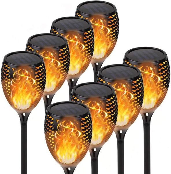 

strings solar light outdoor 33led torch lights with dancing waterproof landscape decoration flame for garden pathway on/off