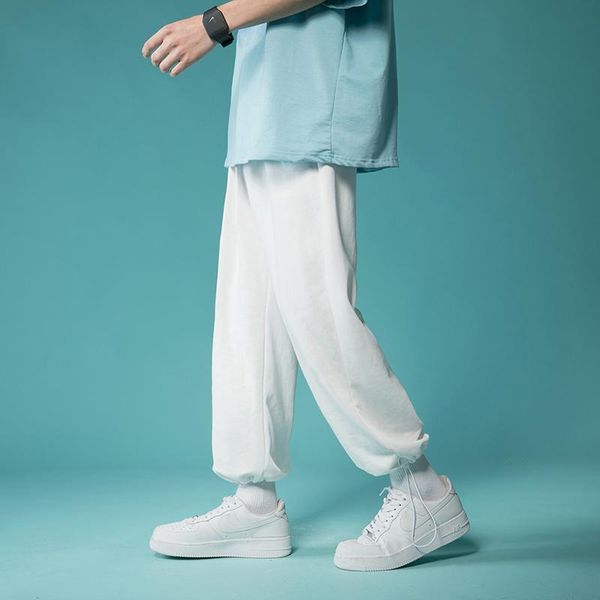 

men's pants black gray white sweatpants men fashion casual streetwear loose hip-hop straight trousers mens jogger track