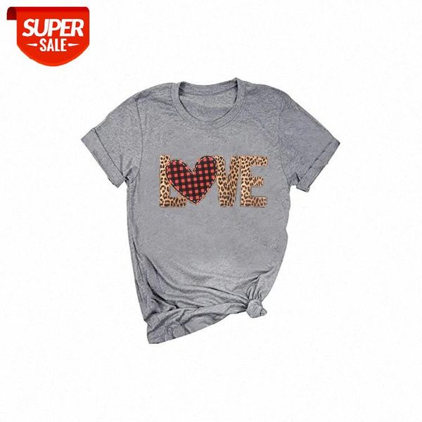 

valentine's day theme letters love leopard women's t-shirt #kg3h, White