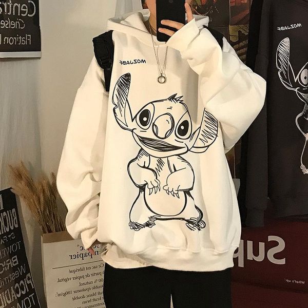 

men's hoodies & sweatshirts prowow 2021 spring and autumn korean wave retro animation printing loose women's couple's sweater, Black