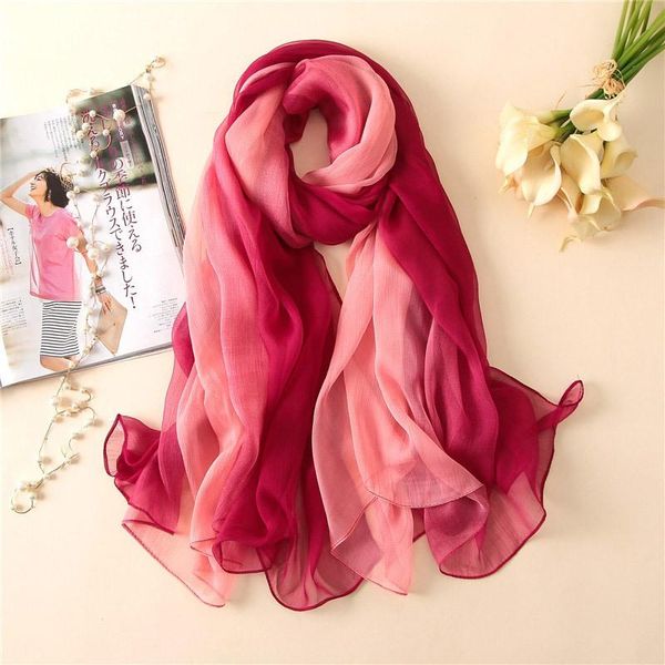 

scarves 2021 summer gradient scarf for women/ladies fashion long shawls and wraps pashmina hijab, Blue;gray