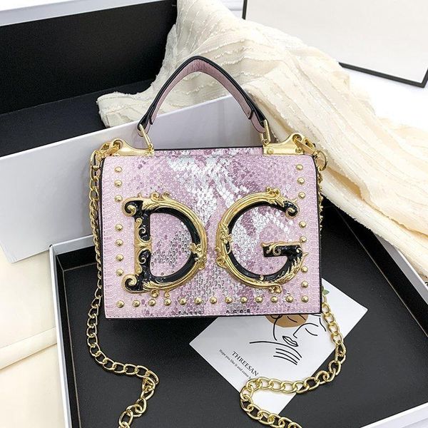 

evening bags 2021 shoulder messenger bag small square letter versatile snake pattern handbag fashion