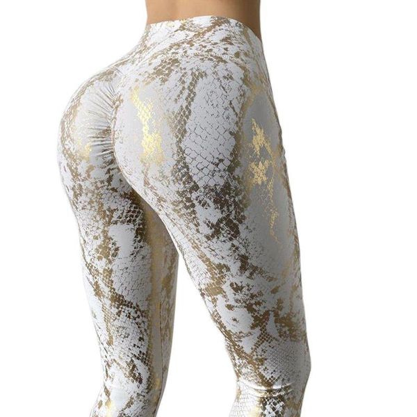 

yoga outfit snakeskin printed leggings sport women fitness pants casual fashion high waist strechy outdoor trousers peach buttock