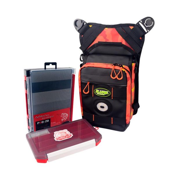 

fishing accessories tackle bag single shoulder bags crossbody pack gear waist with 2 bait boxes led warning light