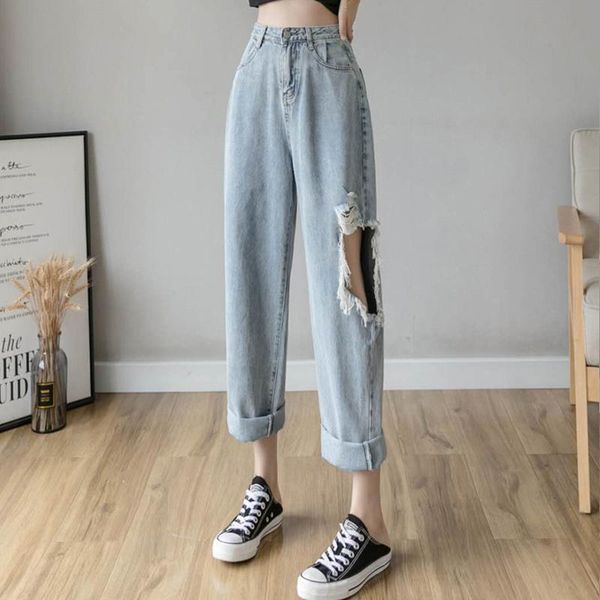 

women's jeans yamdi button streetwear denim pants women slim 2021 autumn winter woman trousers high waist pantalon vintage pocket, Blue
