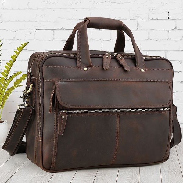 

briefcases genuine leather 16 inch computer business briefcase man handbag solid office bags for men lapbag maletines hombre1 w5jt