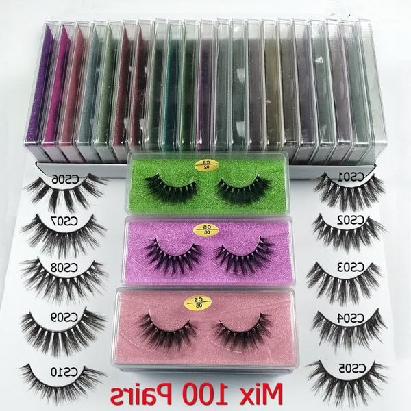

wholesale eyelashes 20/30/50/100 pcs mink lashes in bulk natural false makeup1