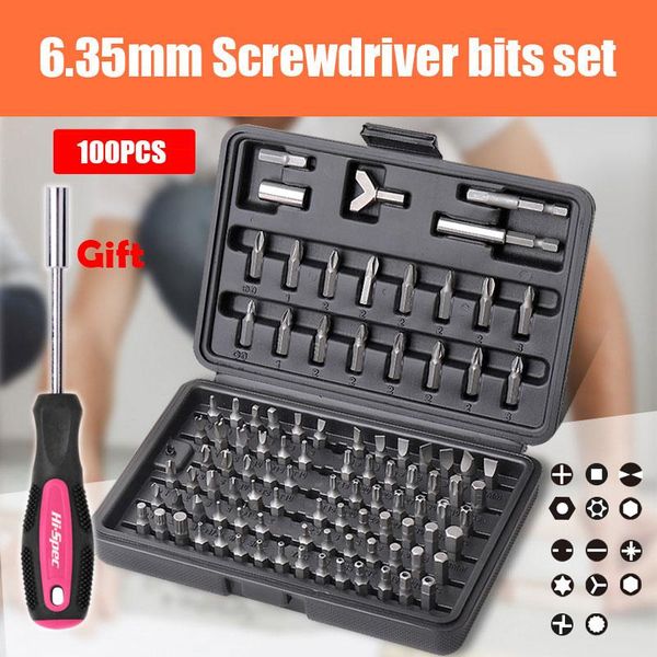 

pcs 6.35mm 1/4 screwdriver set plum blossom meter cross one word, hexagon t8-t45 3mm-6mm bit set,handle hand tools
