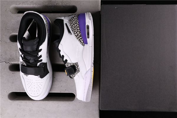 

genuine jumpman 312 mens womens basketball shoes couple style purple and white sneakers full size 36-45