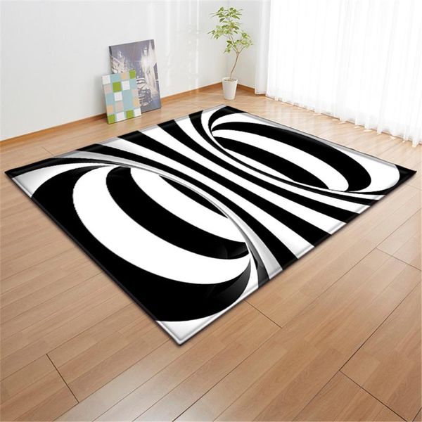 

nordic abstract geometric carpets flannel anti-slip balcony dining table mat bedside area rug 3d printed living room carpet