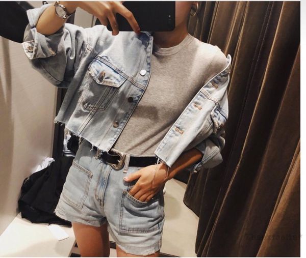 

jaquetas feminino casaco cotton frayed full solid jacket bomber 2021 spring woman long sleeve plush casual coat female jean women's jac, Black;brown