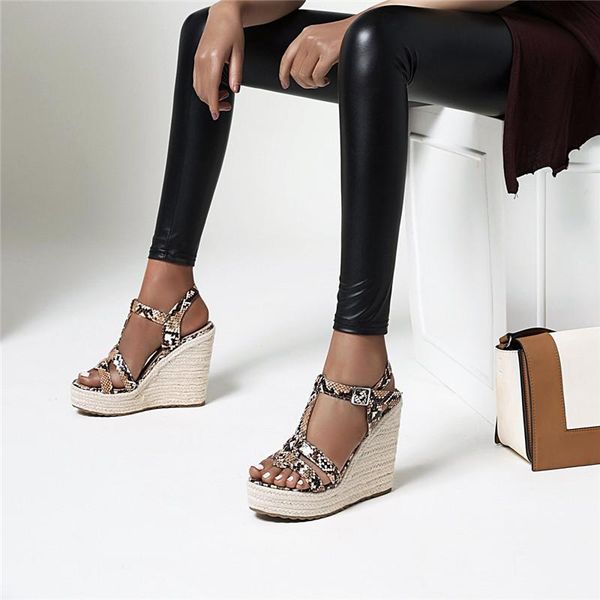 

wedge sandals straw open toe hole women, Black