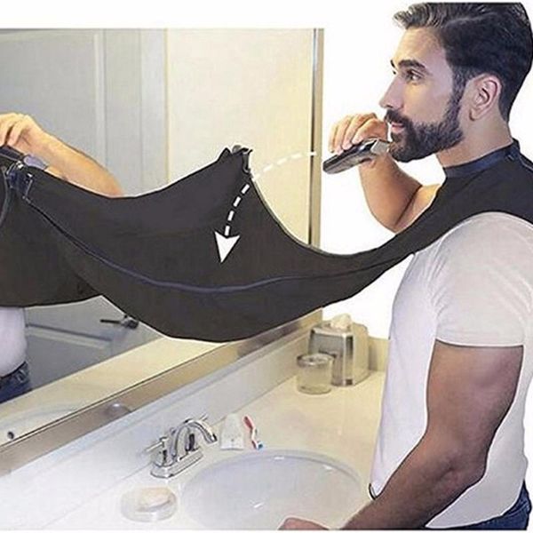 

aprons pongee beard shave apron bib trimmer razor holder rack hair shaving shaver bathroom organizer gift for man