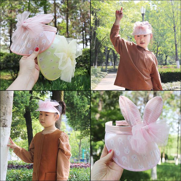 

summer children's hat cartoon empty outdoor sports baby sunscreen summer sun, Yellow