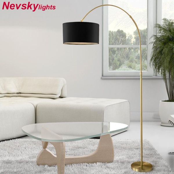 

modern white shade floor lamp bedroom brass lighting home decor loft black lamps living room copper study fixtures