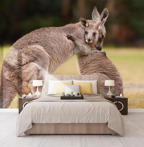 

wallpapers bacal 3d lifelike animal mural wallpaper custom kangaroo non-woven fabric wall po home decor