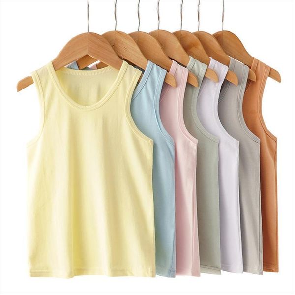 

childrens undershirt boys kids clothes toddler tank singlet cotton soft girls summer sleeveless teen, Blue