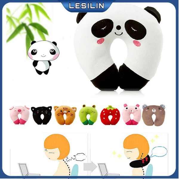 

pillow 9 colors soft u-shaped plush sleep neck protection office cushion cute lovely travel pillows for children/drop ship