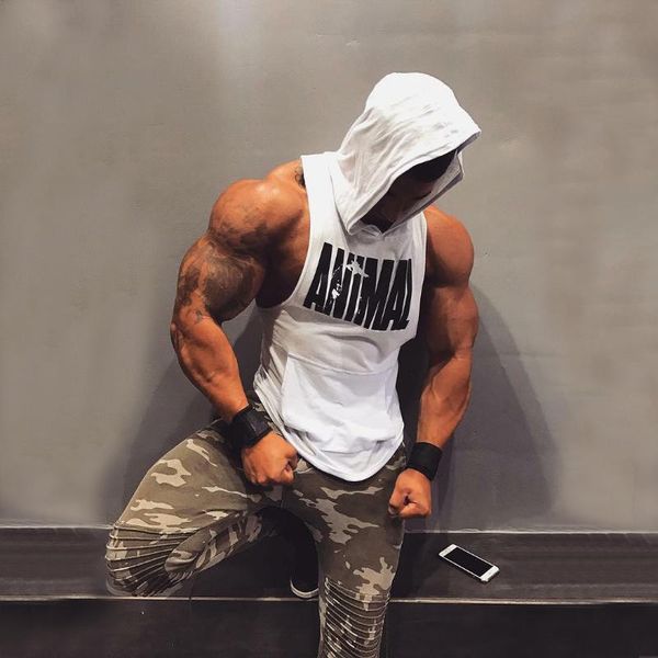 

men's vests red bodybuilding stringers undershirt men gym stringer shirt fitness sport tanks clothing cotton hoody vest, Black;white