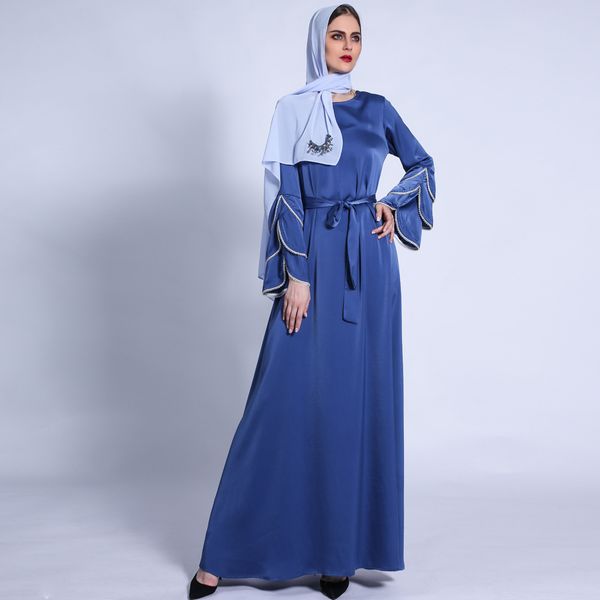 

ramadan eid mubarak satin abaya dubai turkey islam muslim fashion long dress abayas dresses for women robe longue djellaba femme, Red