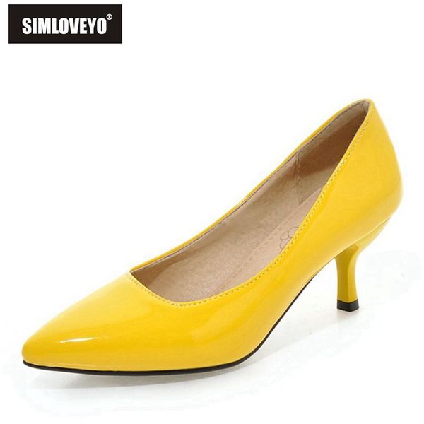 

arrive women pumps spring summer simple fashion shallow dress shoes pointed toe comfortable high heels, Black