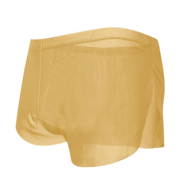 Cuecas calcinhas homens underwear calças sexy redondo três pontos home shorts de seda split boxers calzoncillos hombre