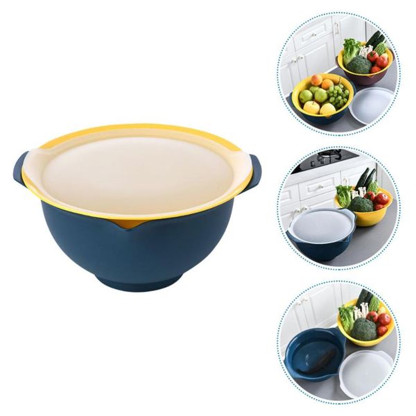 

storage bottles & jars double-layer fruit vegetable washing basket kitchen drain (dark green)