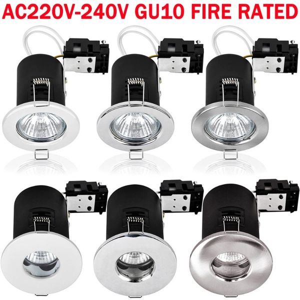 

downlights 4 pcs gu10 fire rated recessed ceiling lamps 5w ac220v-240v led spotlights locked / tiltable ip20